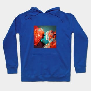 Abstract illustration of couple man and woman Hoodie
